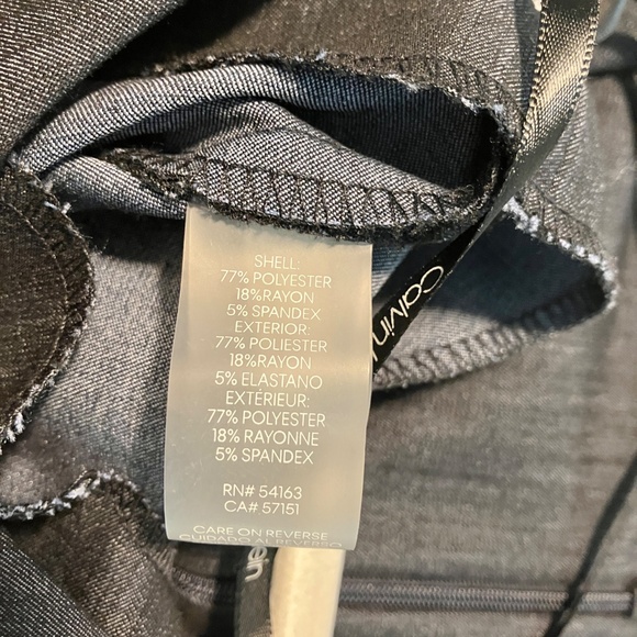 CALVIN KLEIN Black Chambray Sleeveless Surplice Neckline Wide Leg Jumpsuit Sz 2 - Picture 7 of 7